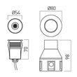 Spot LED incastrat IP67 XGROUND RGB 1x3W 12V DC RGB Ø54 mm 40° Arelux GD03RGB40