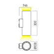 Aplica IP54 XLOBBY UP/DOWN LIGHT E27/PAR20 2x15W max. 90° DG Arelux LB02 DG