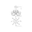 Candelabru Chateau modern auriu, dispersor din silicon, LED 119W/13160lm/3000K, CRI80, ICH C16 11, Incanti