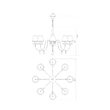Candelabru Elizee modern bronz, abajururi textile ivoar, 8xE14/28W, IEL C8 23 02, Incanti