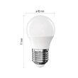 Bec LED miniglob, E27, lumina neutra 4000K, 4.2W, 470lm, 30000 h functionare, garantie 3 ani, Emos ZQ6E23