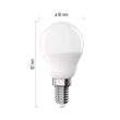 Bec LED miniglob, E14, lumina neutra 4000K, 2.5W, 350lm, 30000 h functionare, garantie 3 ani, Emos ZQ1D13