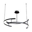 Lustra LED 3000K moderna Line neagra abajur alb Ø83cm 52W, Maytoni