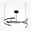 Lustra LED 4000K moderna Line neagra abajur alb Ø83cm 52W, Maytoni