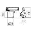 Proiector LED pe sina 0°- 355° orizontal și 0°- 90° vertical 18W/4000K/2100lm XShow SH01NW SWH Arelux