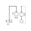 Aplica/Lustra negru mat abajur sticla fumurie LED 6W/579lm/3000K, Khadi 01-3484 Redo