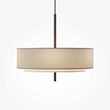 Lustra moderna Bergamo neagra abajur alb cu gri Ø50cm, Maytoni