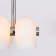 Candelabru modern cu 4 brate din alama masiva si abajururi din sticla opal, Odyssey, B141 SchwungHome