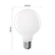 Bec LED filament G95, E27, lumina calda 2700K, 7.8W, 105 lm, 25000 h functionare, garantie 3 ani, Emos ZF2D52