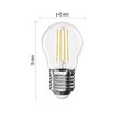 Bec LED filament miniglob, E27, lumina calda 2700K, 3.4W, 470lm, 25000 h functionare, garantie 3 ani, Emos ZF6D22