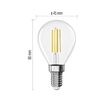 Bec LED filament miniglob, E14, lumina neutra 4000K, 5.9W, 806lm, 25000 h functionare, garantie 3 ani, Emos ZF1D43