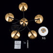 Candelabru Josephine modern 6xE27/40W, LU 1841/5+1 MS/SCHWARZ Orion