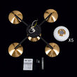 Plafoniera Josephine moderna 5xE27/40W, DLU 1841/4+1 MS/SCHWARZ Orion