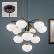 Candelabru Josephine modern 10xE27/40W, LU 1841/6+3+1 MS/SCHWARZ Orion