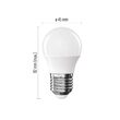 Bec LED miniglob, E27, lumina calda 3000K, 5.5W, 470lm, 20000 h functionare, garantie 2 ani, Emos ZL6F22