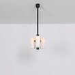 Candelabru modern cu 3 brate din alama masiva si abajururi din sticla opal, Odyssey, B140 SchwungHome
