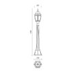 Stalp exterior IP44 negru antichizat auriu sticla fatetata, Sevilla 9608 Smarter