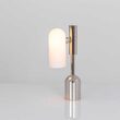 Veioza/lampa de birou moderna din alama masiva cu abajur din sticla opal, Odyssey, B148 SchwungHome