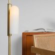 Lampadar modern din alama masiva cu abajururi din sticla opal, Odyssey, B191 SchwungHome
