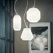 Candelabru modern alb abajururi sticla 3xE27/60W, Origami SP3 198095 Ideal Lux