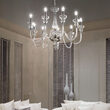 Candelabru cromat cu note venetiene 9xE14/40W, Doge SP9 044453 Ideal Lux