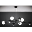 Candelabru modern negru abajururi sticla opal 4xG9/60W si 4xGU10/60W Moka 1998 Jupiter