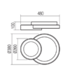 Plafoniera alba LED 40W/3433lm/3000K/4000K/6000K Combi 01-3367 Smarter