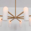 Candelabru modern cu 8 brate din alama masiva si abajururi din sticla opal, Odyssey MD, B155 SchwungHome