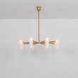 Candelabru modern cu 8 brate din alama masiva si abajururi din sticla opal, Odyssey MD, B155 SchwungHome