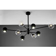 Candelabru modern negru abajururi transparente 4xG9/60W si 4xGU10/60W Moka 1996 Jupiter