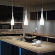 Lustra moderna alba abajur conic sticla 1xE27/42W, Milk SP1 026787 Ideal Lux