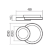 Plafoniera neagra LED 40W/3433lm/3000K/4000K/6000K Combi 01-3369 Smarter