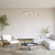 Lustra LED moderna Curve aurie abajur alb L26cm 42W, Maytoni