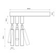 Aplica moderna neagra, stil industrial, bidirectionabila, 3xG9/3W, Alha E 9015, Dohar
