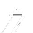 Profil aluminiu 2 m montaj aparent instalare+răcire benzi flexibile LED PRF007/200 SET Arelux