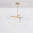 Plafoniera moderna cu 5 brate din alama masiva si abajururi din sticla suflata, Axis, B176 SchwungHome