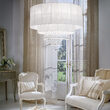 Lustra moderna cu cristale abajur textil 10xE27/60W, Opera SP10 165011 Ideal Lux