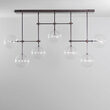 Candelabru modern din alama masiva si abajururi din sticla suflata, Soap B7 LG, B028 Schwunghome