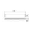 Aplica LED moderna neagra 20W/1921lm/3000K L61, Pepas 01-3205 Smarter