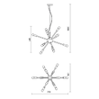 Lustra moderna Stellar neagra, structura metalica 12xE14/25W, 01-2934 Redo