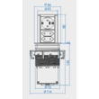 Priza simpla Schuko + 2 porturi USB, incastrabila, ridicare prin apasare, Elevator 928.017, Bachmann