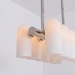 Candelabru modern cu 10 brate din alama masiva si abajururi din sticla opal, Odyssey Linear XS, B143 SchwungHome