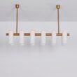 Candelabru modern cu 12 brate din alama masiva si abajururi din sticla opal, Odyssey Linear MD, B157 SchwungHome