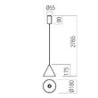 Lustră LED modernă neagră 10W/3000K Konos 01-4416 Redo