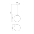 Lustra  moderna auriu mat abajururi sticla opal E27/42W, Bowling 01-3153 Smarter