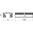 Sina Minitrack 1m MT1001 BK Arelux