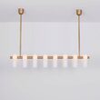 Candelabru modern cu 16 brate din alama masiva si abajururi din sticla opal, Odyssey Linear LG, B158 SchwungHome