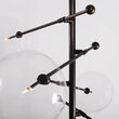 Candelabru modern cu 12 brate din alama masiva si abajururi din sticla suflata, RD 15, B100 SchwungHome