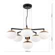 Candelabru Josephine modern 6xE27/40W, LU 1841/5+1 MS/SCHWARZ Orion