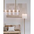 Candelabru modern cu 12 brate din alama masiva si abajururi din sticla opal, Odyssey Linear MD, B157 SchwungHome